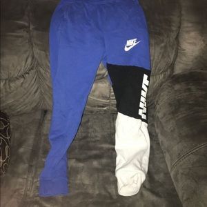 Nike Blue, White, and black sweatpants